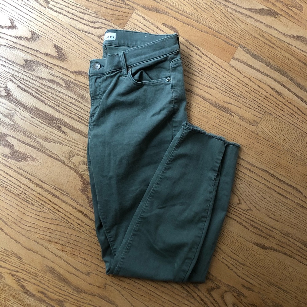 Loft Green Skinny Jeans - like new!!!